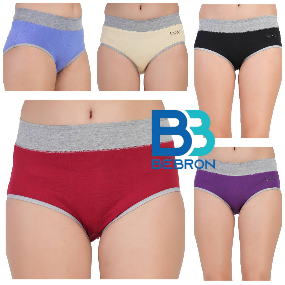     			Bebron Pack of 5 Cotton Lycra Hipster For Women ( Multicolor9 )