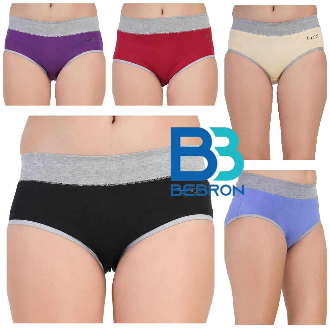     			Bebron Pack of 5 Cotton Lycra Hipster For Women ( Multicolor7 )