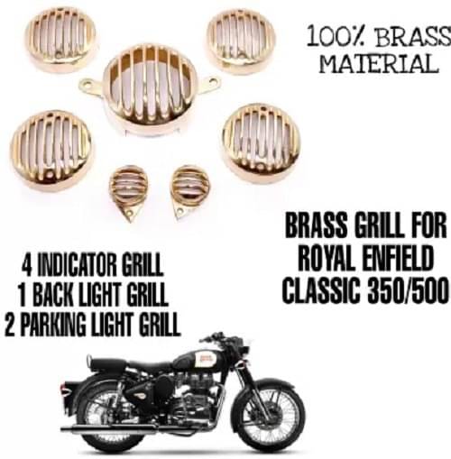     			Golden Fox BRASS INDICATOR BACKLIGHT PARKING GRILL Bike Headlight Grill (Gold)