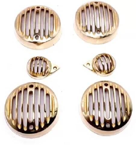     			Golden Fox BRASS INDICATOR PARKING GRILL SET Bike Headlight Grill (Gold)