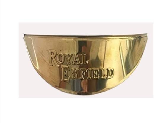     			Golden Fox Brass Headlamp Shade with RE Logo for Motorcycles Bike Headlight Grill Bike Headlight Grill (Gold)
