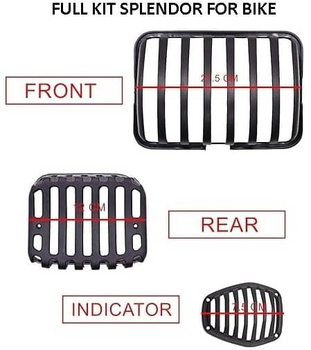     			Golden Fox G2 Headlight, Indicator Taillight for Hero Splendor Plus BS3 to BS6 Bike Headlight Grill (Black)