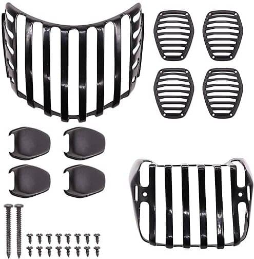     			Golden Fox HF Delux Headlight Tail Light Indicator Grill Cover Guard Protector021 Bike Headlight Grill (Black)