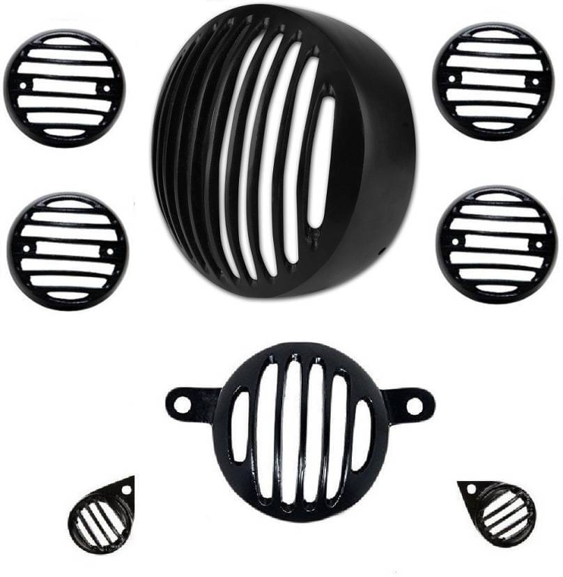     			Golden Fox Headlight Grill Set Of 8 Heavy Quality for Classic 350, Classic 500 Bike Headlight Grill (Black)