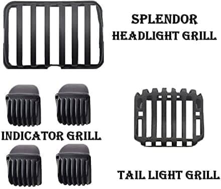    			Golden Fox Headlight, Indicator Taillight for Hero Splendor Plus BS3 to BS6 All Models Bike Headlight Grill (Black)