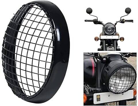    			Golden Fox Heavy duty classic bullet bike headlight grill for RE 350-500 Bike Headlight Grill (Black)
