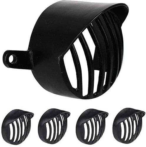     			Golden Fox Metal BackLight Grill Indicators Grill Compatible with BS3 BS4 classic Bike Headlight Grill (Black)