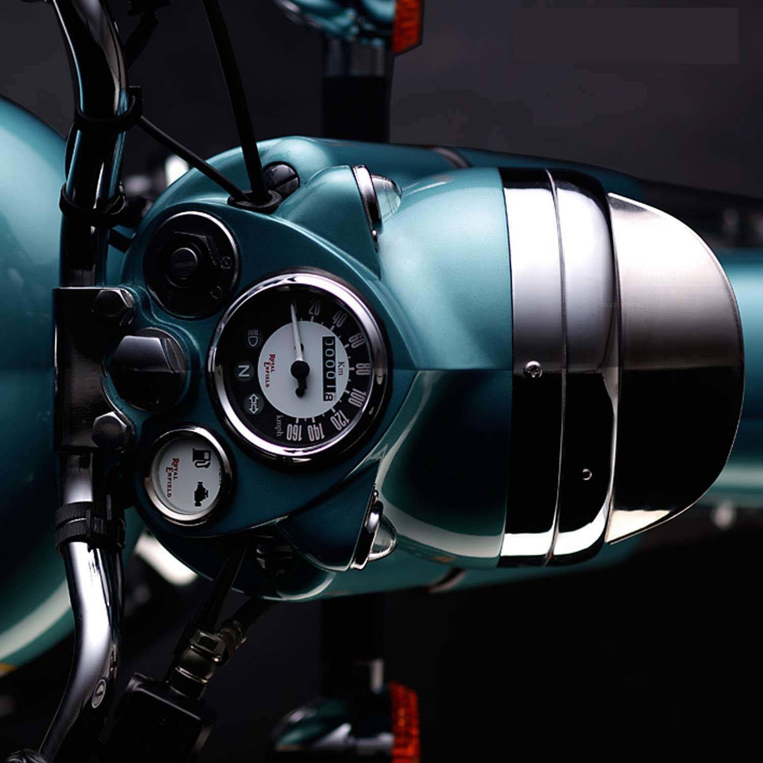     			Golden Fox Metal Headlamp Cap Waterproof & Chrome Finished Headlight Shade Compatible With Bullet Bike Headlight Grill (Steel)