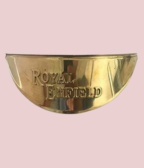     			Golden Fox RE-08 Brass Headlamp Shade with RE Logo for Motorcycles Bike Headlight Grill Bike Headlight Grill (Gold)