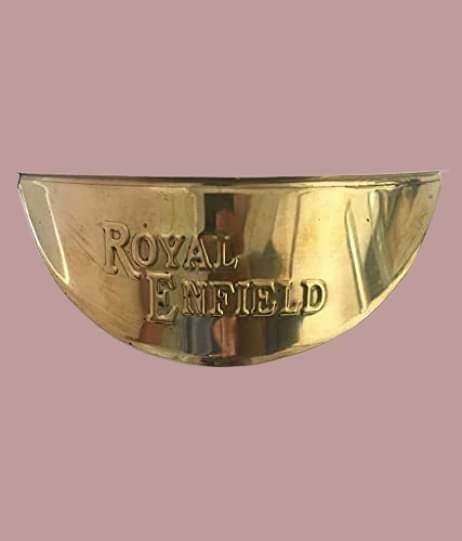     			Golden Fox RE-09 Brass Headlamp Shade with RE Logo for Motorcycles Bike Headlight Grill Bike Headlight Grill (Gold)