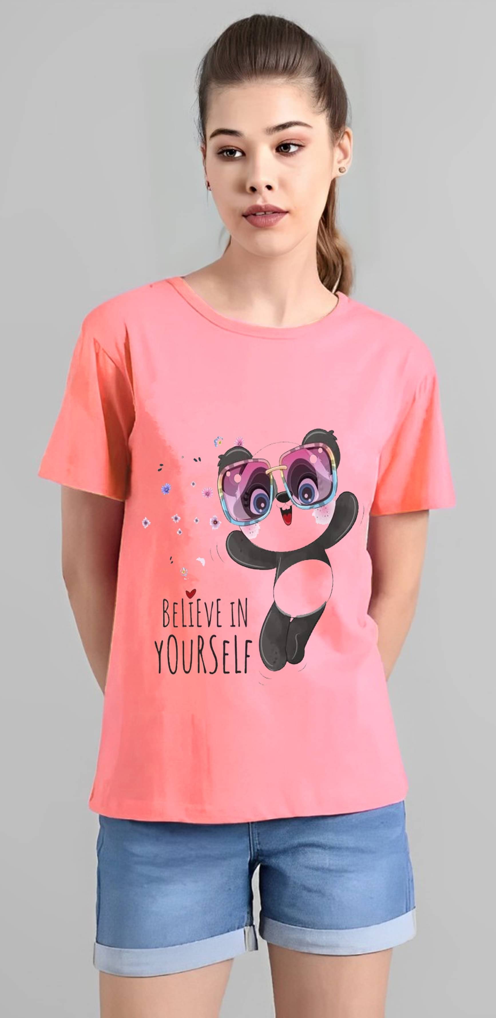 Kushi flyer Women Polyester Printed Regular Fit Round Neck T-Shirt ( Multicolor 9 )     			Kushi flyer Women Polyester Printed Regular Fit Round Neck T-Shirt ( Multicolor 9 )