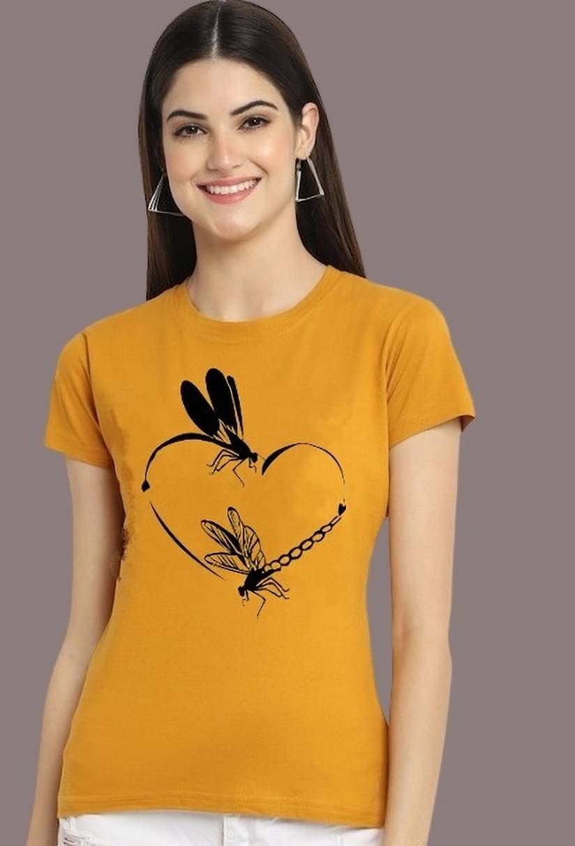     			Kushi flyer Women Polyester Printed Regular Fit Round Neck T-Shirt ( Multicolor 10 )
