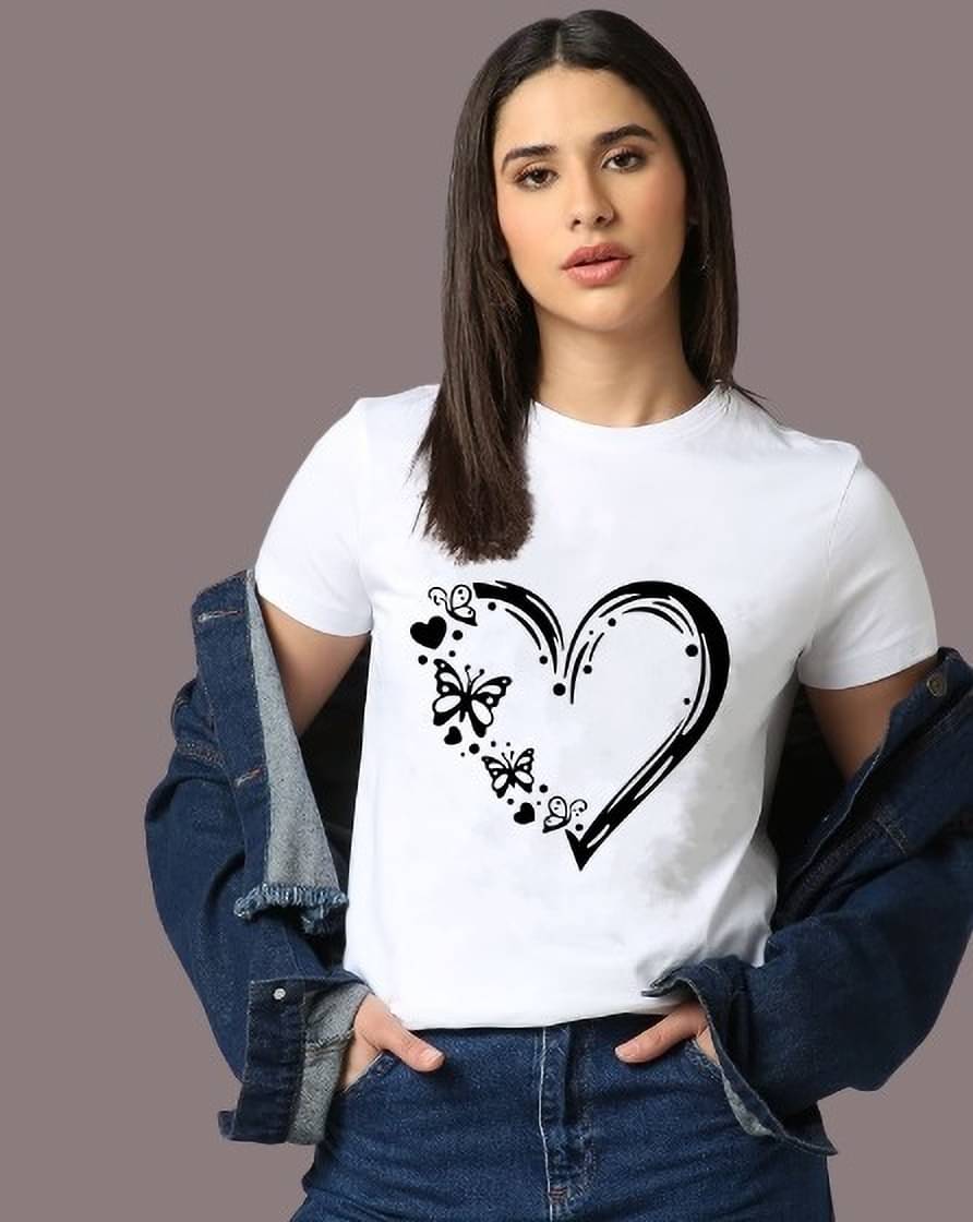     			Kushi flyer Women Polyester Printed Regular Fit Round Neck T-Shirt ( Multicolor 9 )