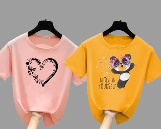     			Kushi flyer Women Polyester Printed Regular Fit Round Neck T-Shirt ( Multicolor 15 )