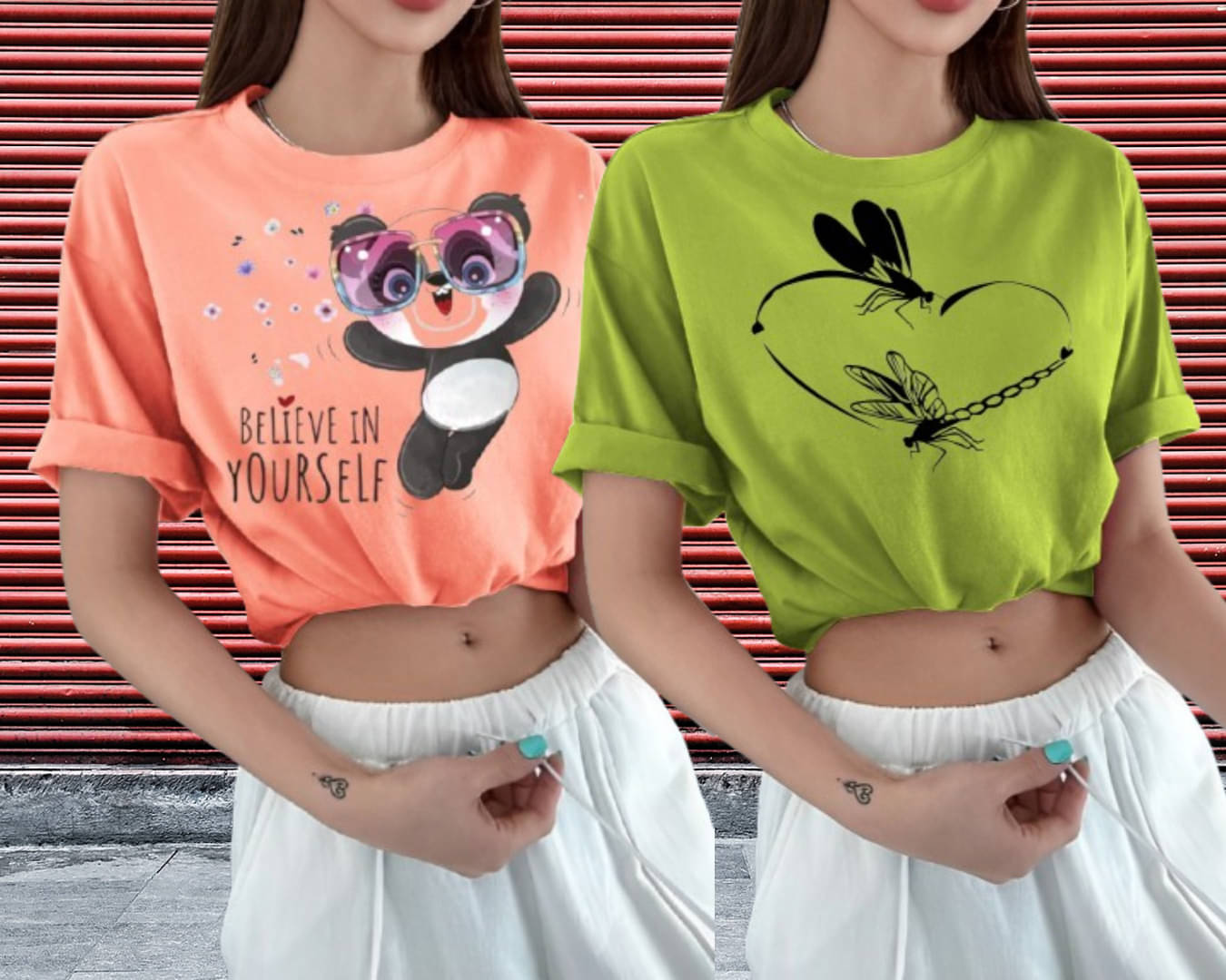     			Kushi flyer Women Polyester Printed Regular Fit Round Neck T-Shirt ( Multicolor 8 )