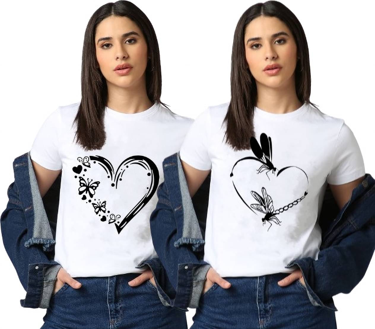     			Kushi flyer Women Polyester Printed Regular Fit Round Neck T-Shirt ( Multicolor 11 )