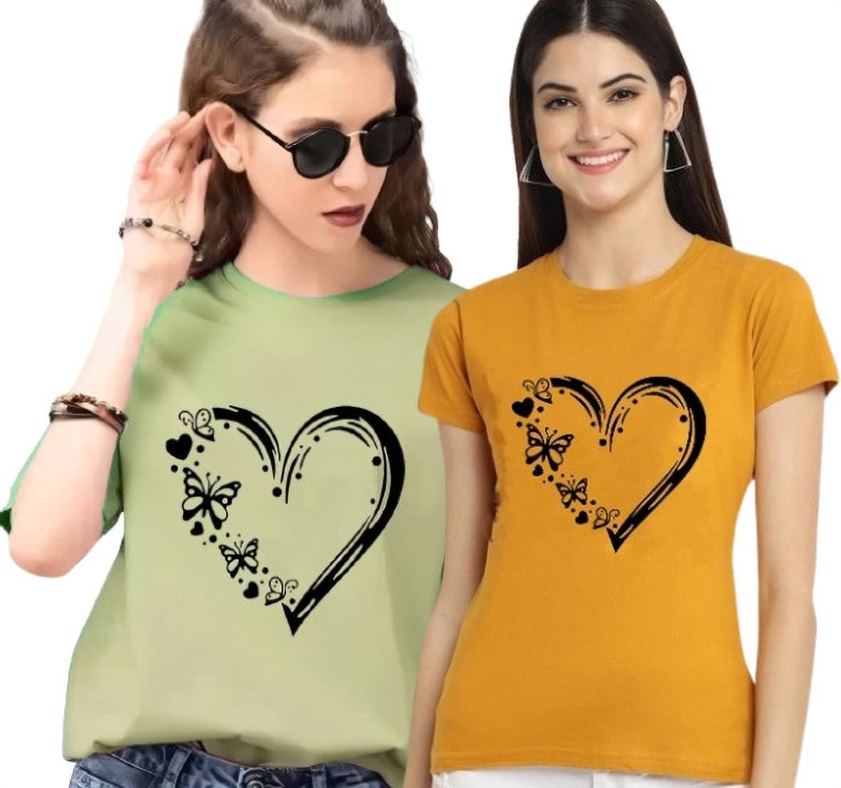     			Kushi flyer Women Polyester Printed Regular Fit Round Neck T-Shirt ( Multicolor 11 )