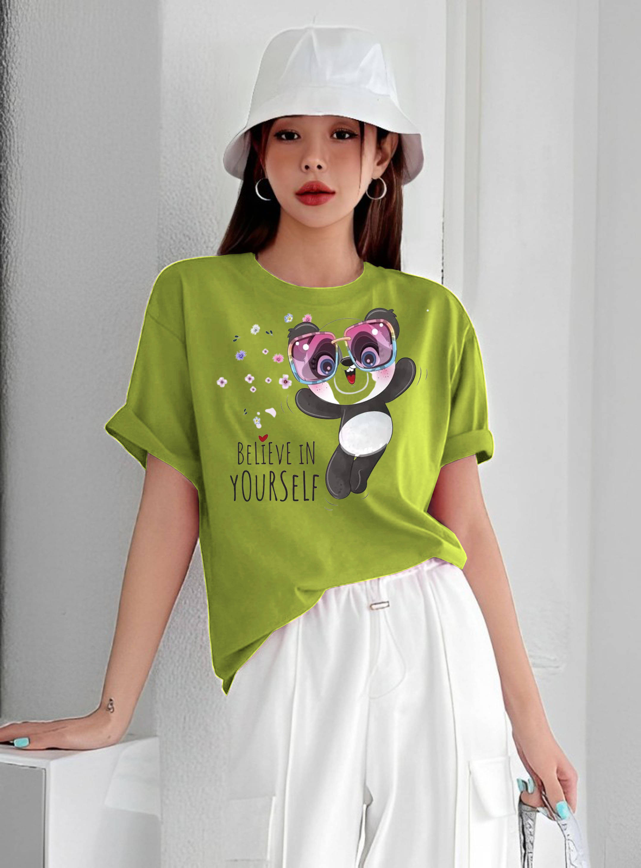 Lecowar Women Polyester Printed Regular Fit Round Neck T-Shirt ( Multicolor 2 ) Lecowar Women Polyester Printed Regular Fit Round Neck T-Shirt ( Multicolor 2 )