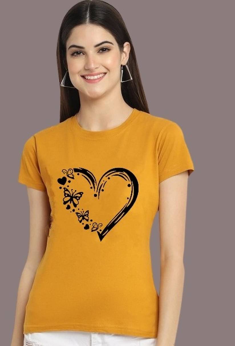     			Lecowar Women Polyester Printed Regular Fit Round Neck T-Shirt ( Multicolor 19 )