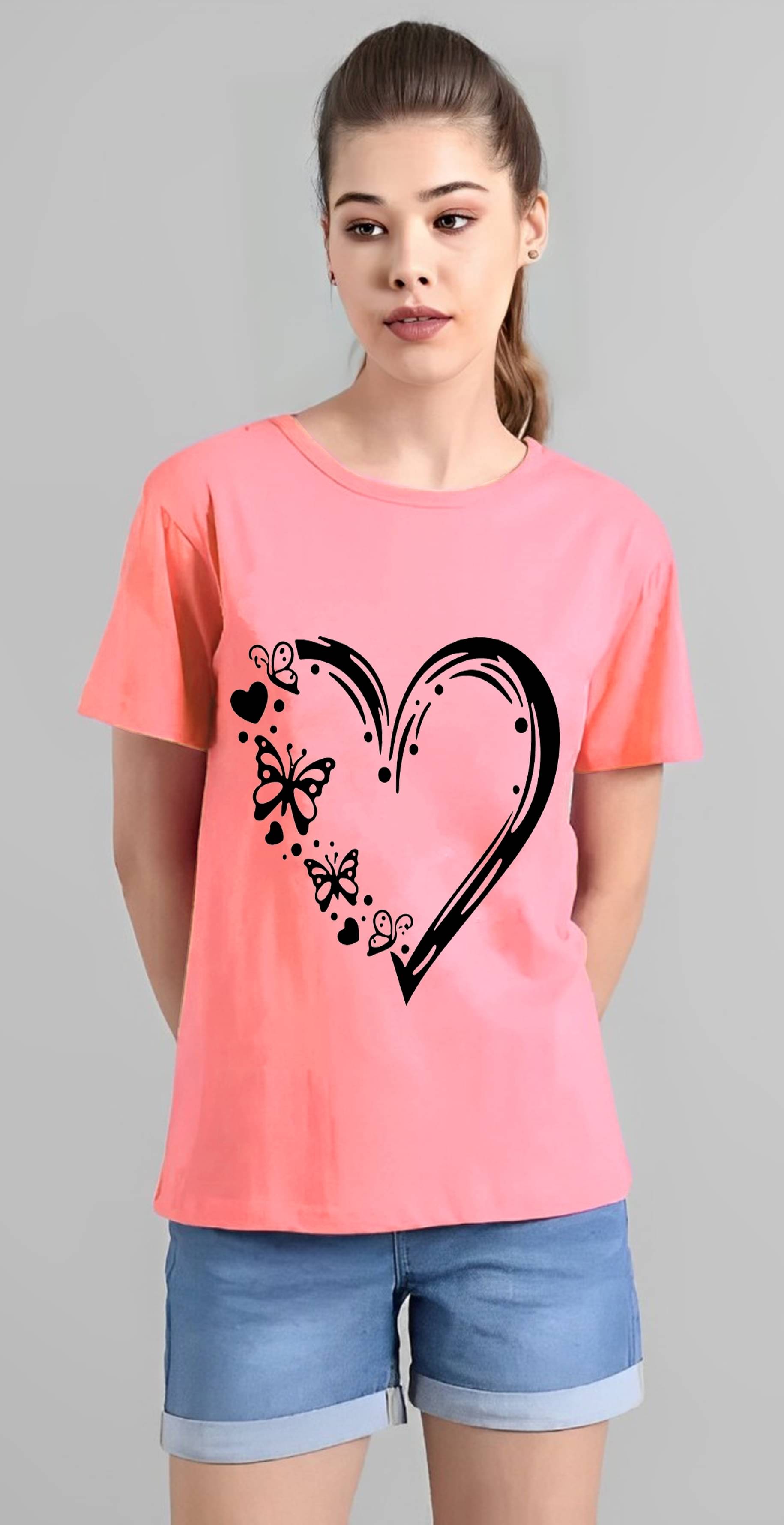 Lecowar Women Polyester Printed Regular Fit Round Neck T-Shirt ( Multicolor 4 ) Lecowar Women Polyester Printed Regular Fit Round Neck T-Shirt ( Multicolor 4 )