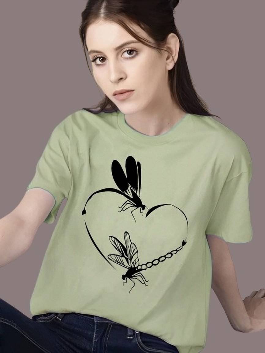     			Lecowar Women Polyester Printed Regular Fit Round Neck T-Shirt ( Multicolor 14 )