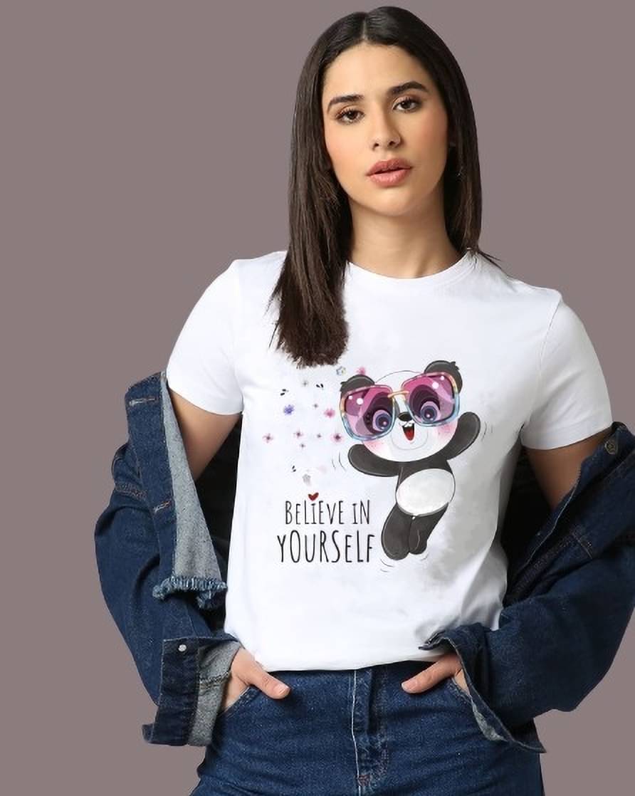 Lecowar Women Polyester Printed Regular Fit Round Neck T-Shirt ( Multicolor 2 ) Lecowar Women Polyester Printed Regular Fit Round Neck T-Shirt ( Multicolor 2 )