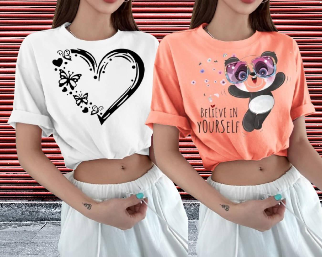     			Lecowar Women Polyester Printed Regular Fit Round Neck T-Shirt ( Multicolor 16 )