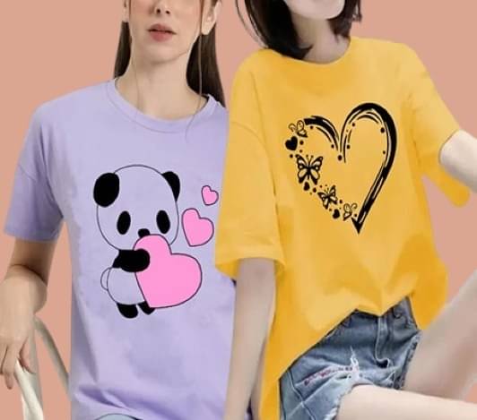 Lecowar Women Polyester Printed Regular Fit Round Neck T-Shirt ( Multicolor 4 )     			Lecowar Women Polyester Printed Regular Fit Round Neck T-Shirt ( Multicolor 4 )