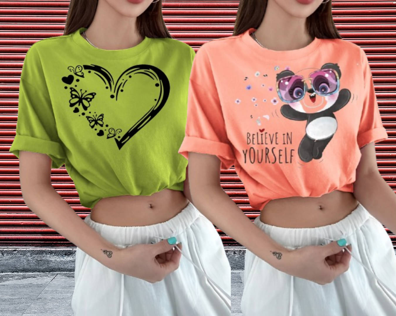     			Lecowar Women Polyester Printed Regular Fit Round Neck T-Shirt ( Multicolor 4 )
