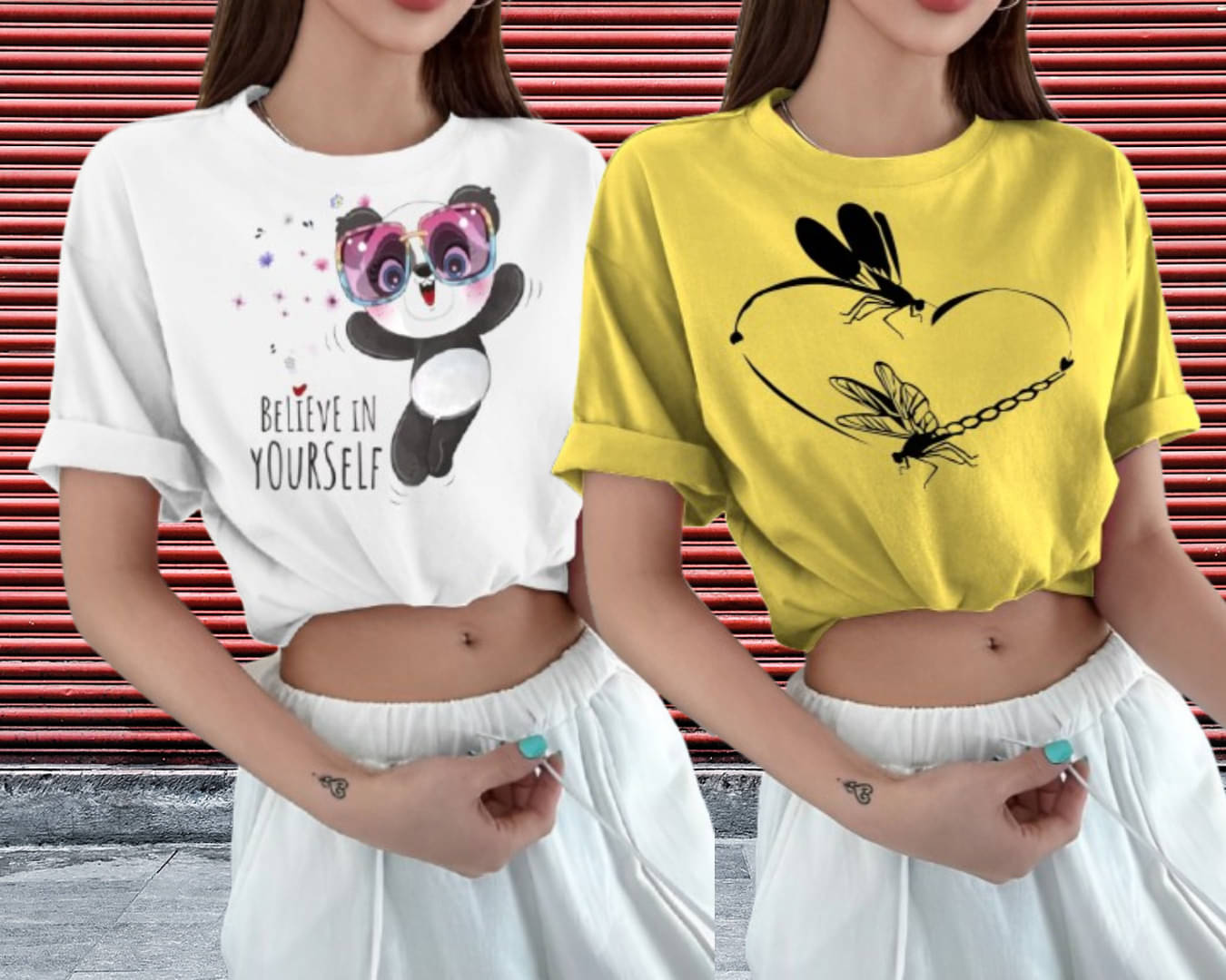     			Lecowar Women Polyester Printed Regular Fit Round Neck T-Shirt ( Multicolor 1 )