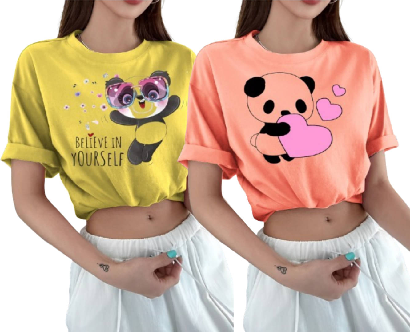     			Lecowar Women Polyester Printed Regular Fit Round Neck T-Shirt ( Multicolor 15 )