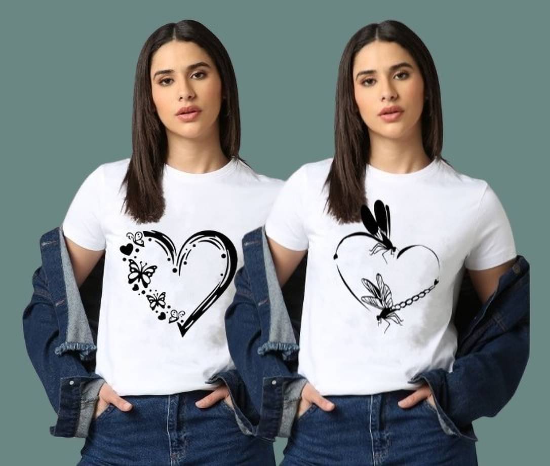    			Lecowar Women Polyester Printed Regular Fit Round Neck T-Shirt ( Multicolor 8 )