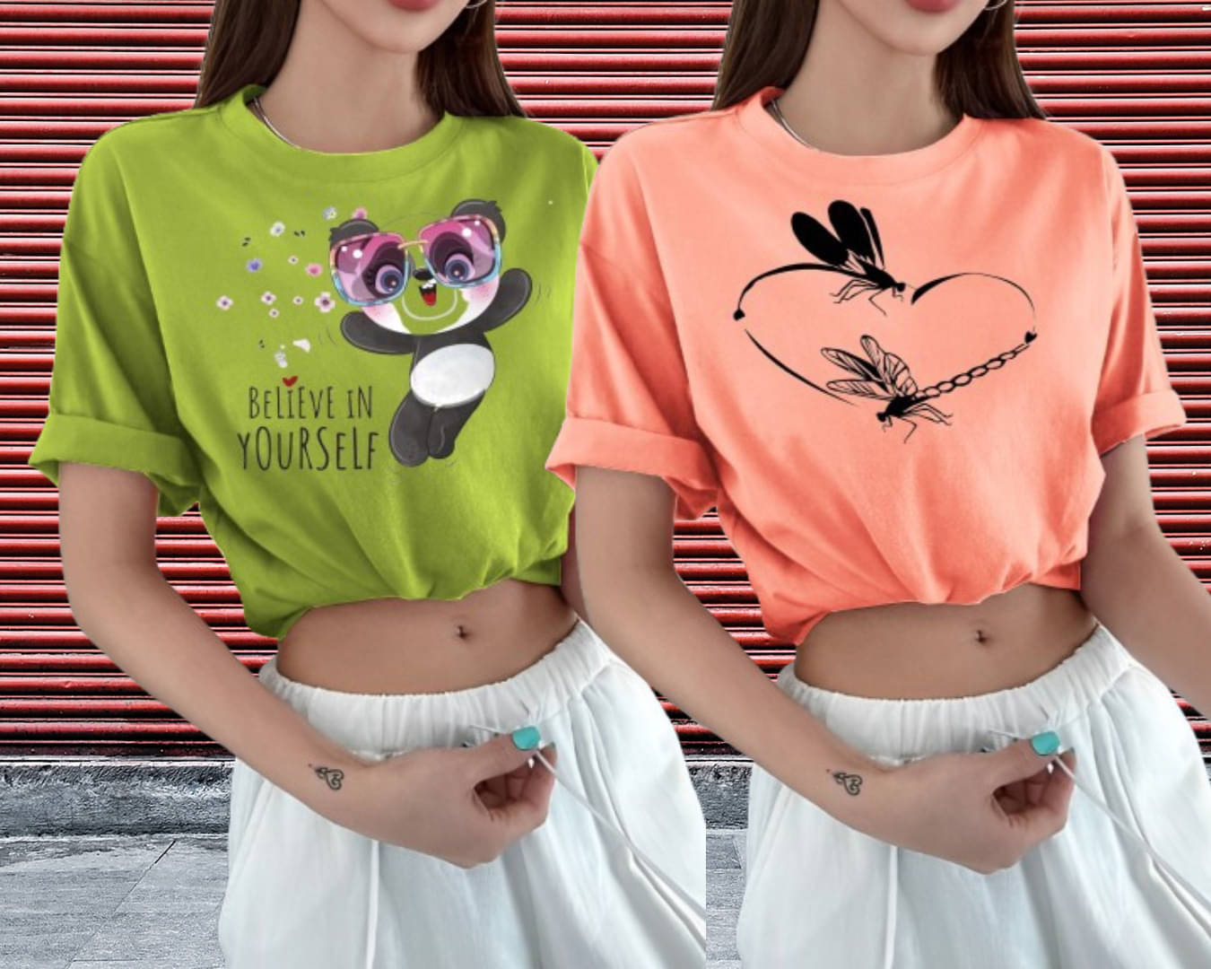     			Lecowar Women Polyester Printed Regular Fit Round Neck T-Shirt ( Multicolor 16 )