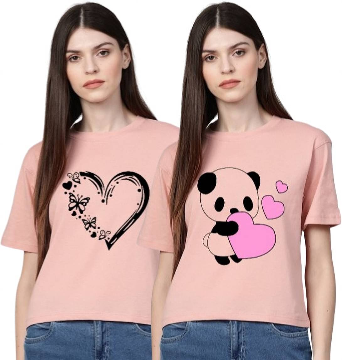 Lecowar Women Polyester Printed Regular Fit Round Neck T-Shirt ( Multicolor 8 )     			Lecowar Women Polyester Printed Regular Fit Round Neck T-Shirt ( Multicolor 8 )