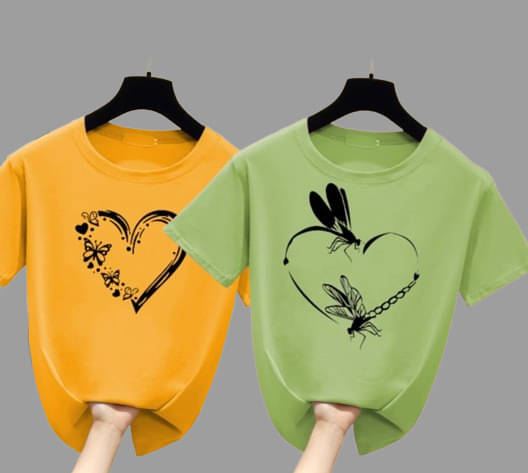     			Lecowar Women Polyester Printed Regular Fit Round Neck T-Shirt ( Multicolor 1 )