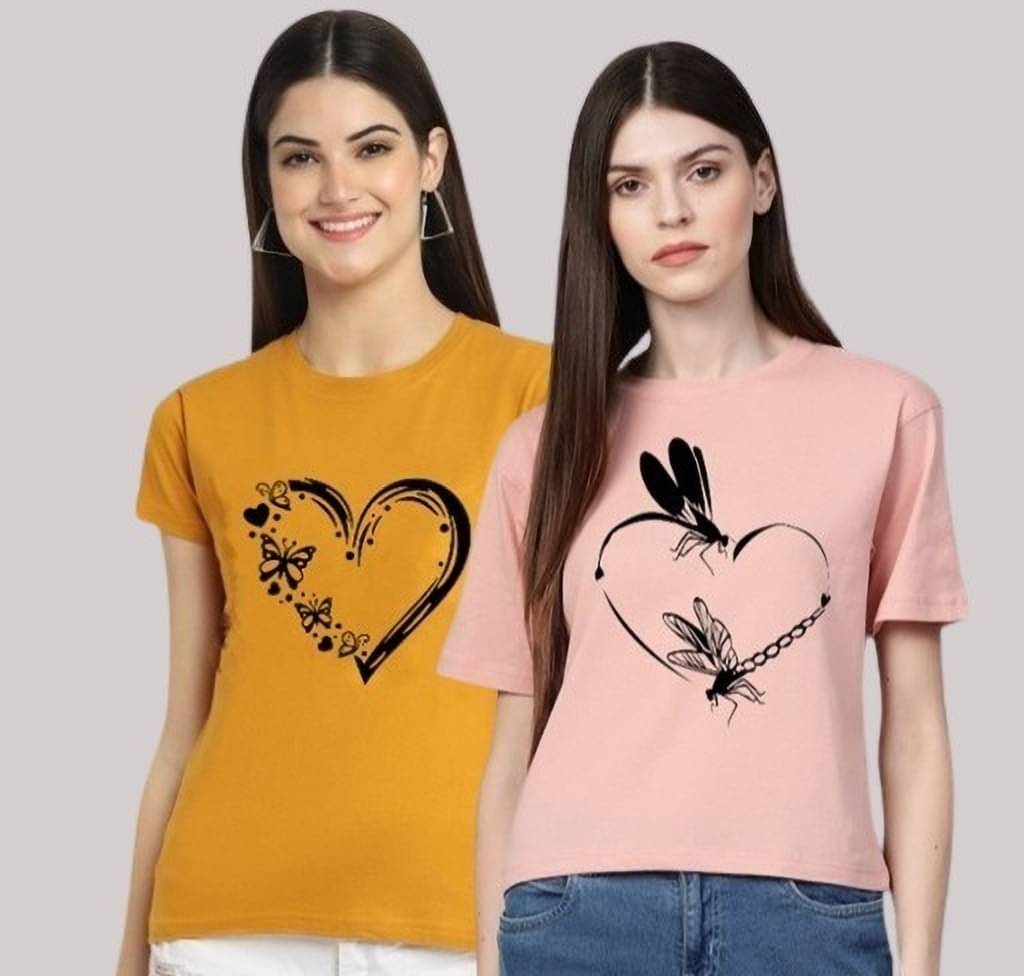 Lecowar Women Polyester Printed Regular Fit Round Neck T-Shirt ( Multicolor 10 ) Lecowar Women Polyester Printed Regular Fit Round Neck T-Shirt ( Multicolor 10 )