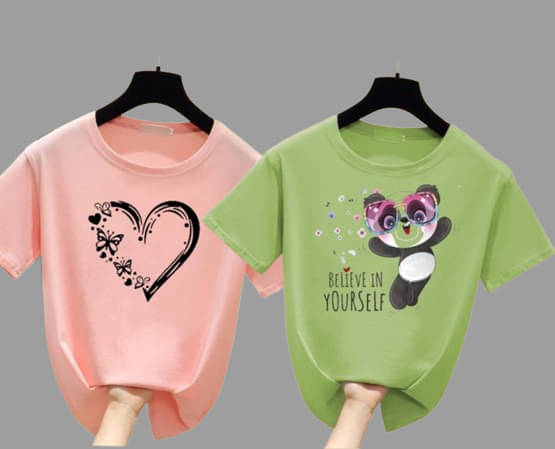 Lecowar Women Polyester Printed Regular Fit Round Neck T-Shirt ( Multicolor 16 )     			Lecowar Women Polyester Printed Regular Fit Round Neck T-Shirt ( Multicolor 16 )