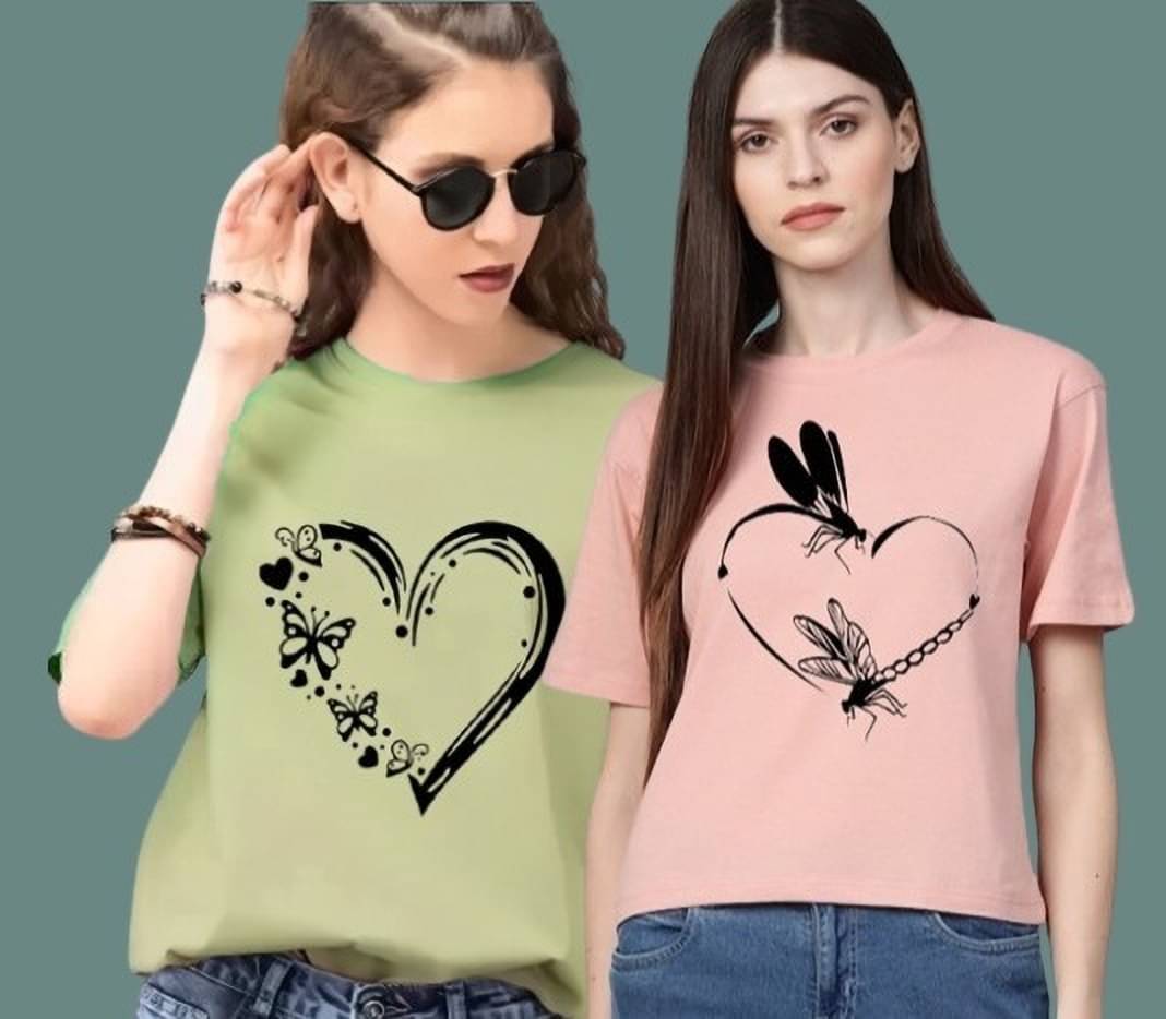 Lecowar Women Polyester Printed Regular Fit Round Neck T-Shirt ( Multicolor 5 ) Lecowar Women Polyester Printed Regular Fit Round Neck T-Shirt ( Multicolor 5 )