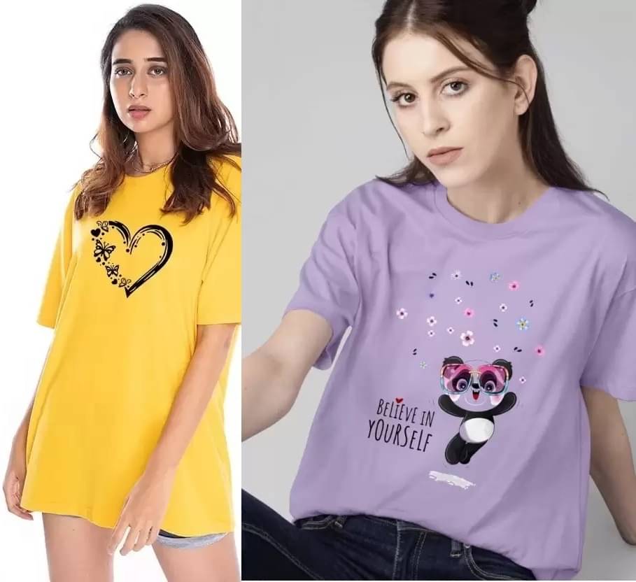 Lecowar Women Polyester Printed Regular Fit Round Neck T-Shirt ( Multicolor 19 )     			Lecowar Women Polyester Printed Regular Fit Round Neck T-Shirt ( Multicolor 19 )