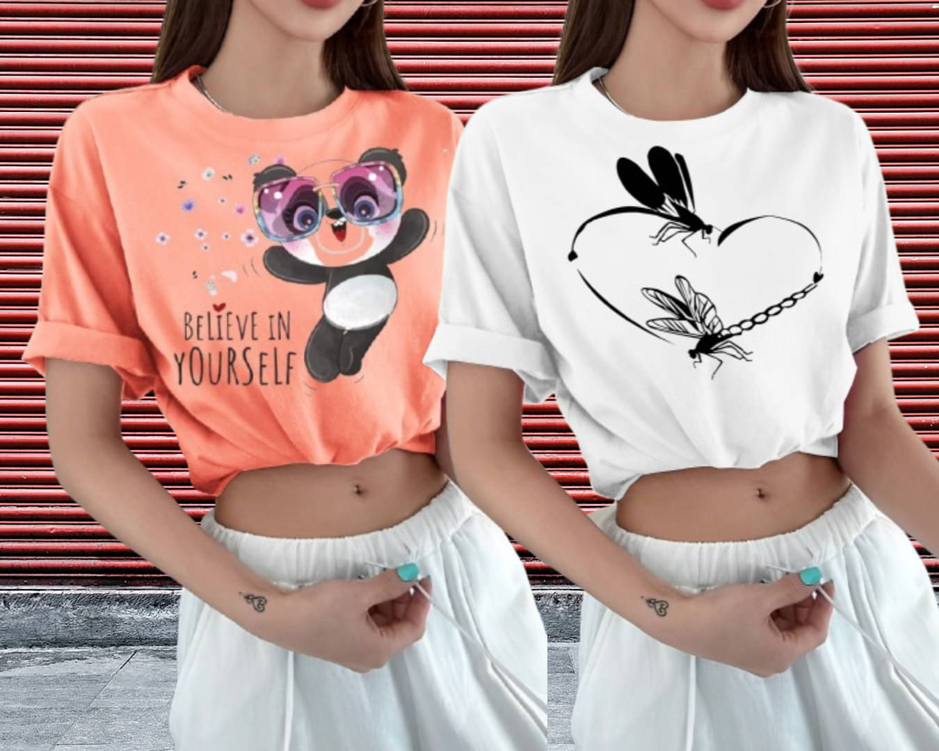     			Lecowar Women Polyester Printed Regular Fit Round Neck T-Shirt ( Multicolor 9 )