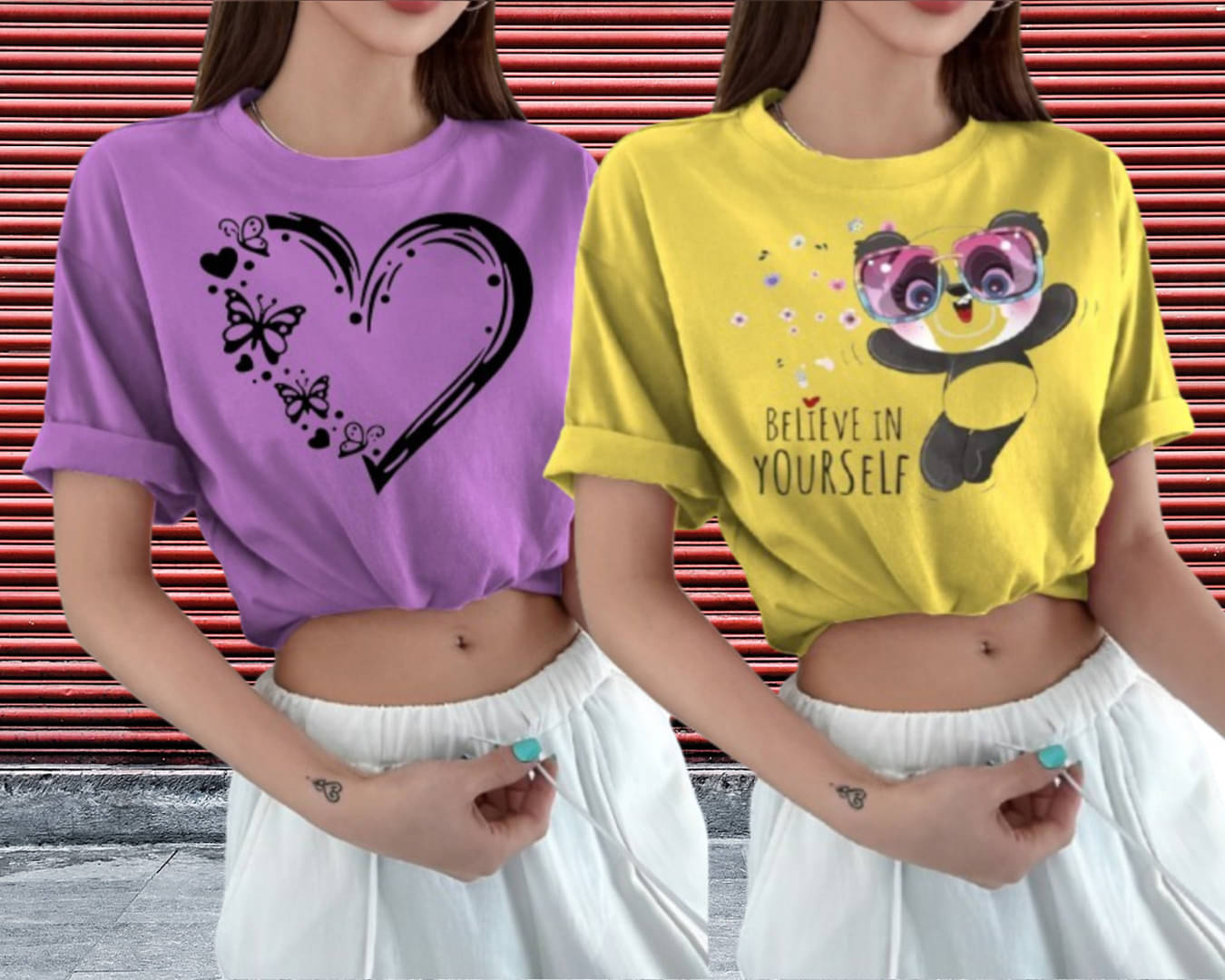     			Lecowar Women Polyester Printed Regular Fit Round Neck T-Shirt ( Multicolor 6 )