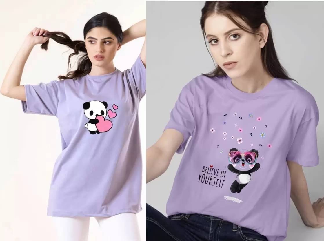     			Lecowar Women Polyester Printed Regular Fit Round Neck T-Shirt ( Multicolor 4 )