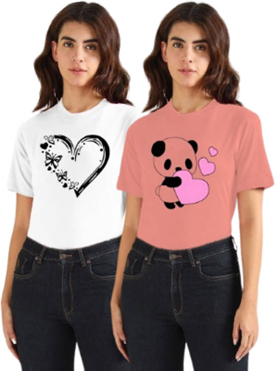 Parona Women Polyester Printed Regular Fit Round Neck T-Shirt ( Multicolor 9 )     			Parona Women Polyester Printed Regular Fit Round Neck T-Shirt ( Multicolor 9 )