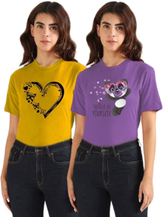 Parona Women Polyester Printed Regular Fit Round Neck T-Shirt ( Multicolor 9 )     			Parona Women Polyester Printed Regular Fit Round Neck T-Shirt ( Multicolor 9 )