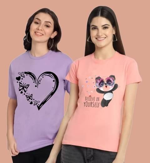     			Parona Women Polyester Printed Regular Fit Round Neck T-Shirt ( Multicolor 19 )