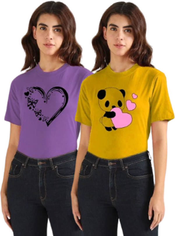     			Parona Women Polyester Printed Regular Fit Round Neck T-Shirt ( Multicolor 20 )