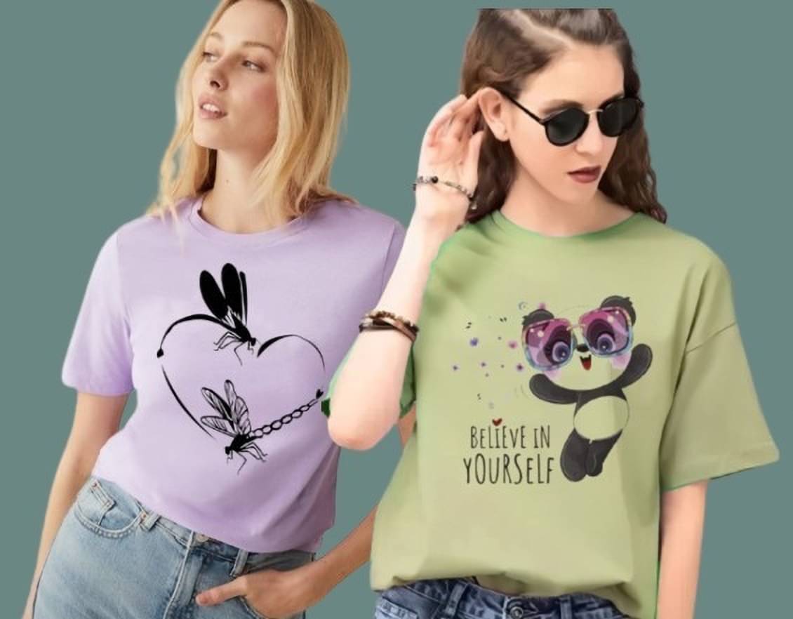     			Parona Women Polyester Printed Regular Fit Round Neck T-Shirt ( Multicolor 8 )