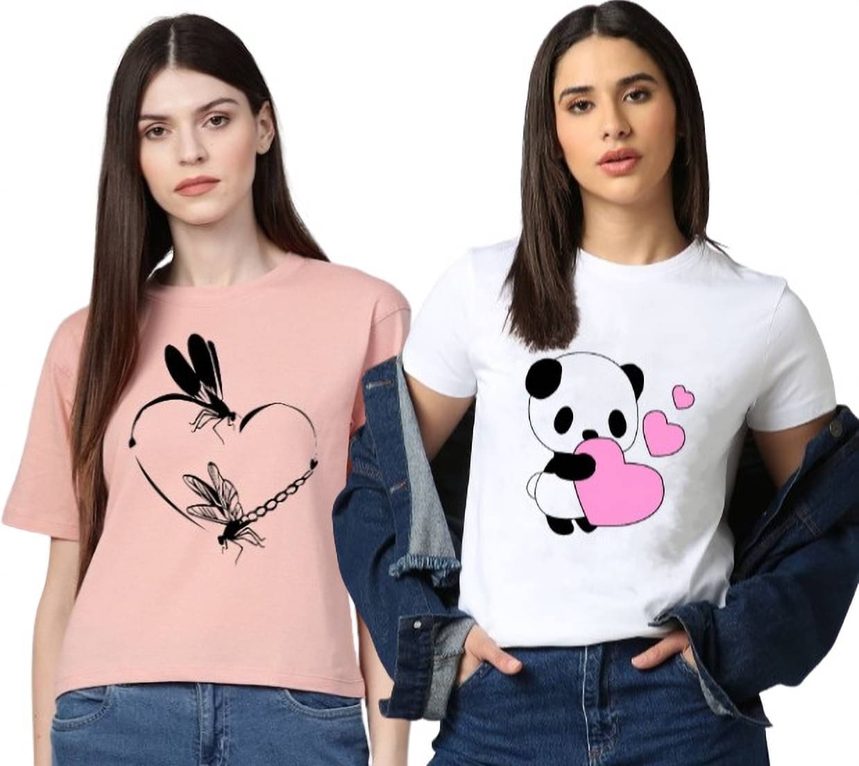     			Parona Women Polyester Printed Regular Fit Round Neck T-Shirt ( Multicolor 6 )