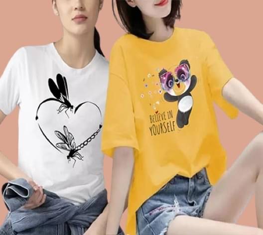     			Parona Women Polyester Printed Regular Fit Round Neck T-Shirt ( Multicolor 4 )