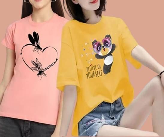 Parona Women Polyester Printed Regular Fit Round Neck T-Shirt ( Multicolor 2 )     			Parona Women Polyester Printed Regular Fit Round Neck T-Shirt ( Multicolor 2 )